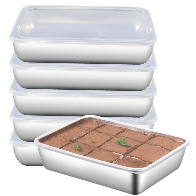 STAINLESS STEEL FOOD STORAGE CONTAINER WITH LIDSOVEN TRAY PAN STAINLESS STEEL RECTANGLE PLATE WITH LID PERFECT FOR BAKING COOKING 1PCS