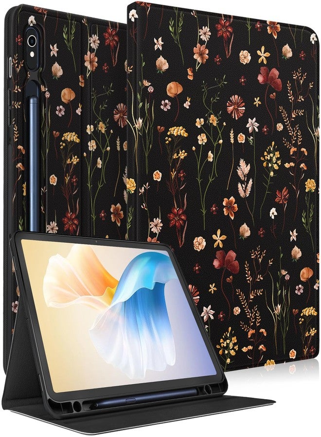 Wazzasoft for Samsung Galaxy Tab S9/S9 FE/S10/S10 FE/S10 Lite Case 10.9 Inch - Smart Folio Cover with Build-in Pencil Holder Women Girls Design for Samsung Tablet S9 Cover 11 inch,Retro Floral - Image 1