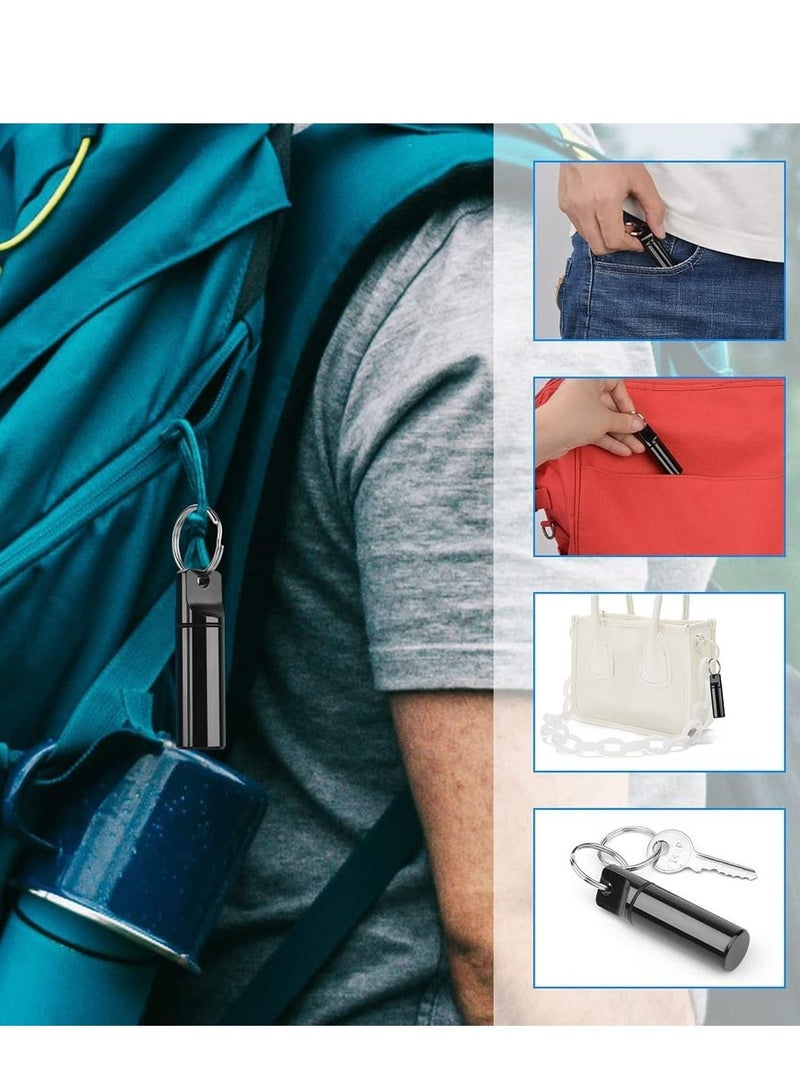Generic Small Pill Boxes Organiser Metal Pill Boxes Travel Pocket Pill Case Round Keyring Pill Holder Waterproof Capsules Portable Pill Container for Outdoor Travel  - Image 4