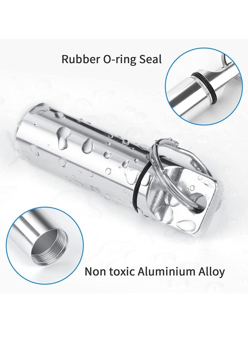 Generic Small Pill Boxes Organiser Metal Pill Boxes Travel Pocket Pill Case Round Keyring Pill Holder Waterproof Capsules Portable Pill Container for Outdoor Travel  - Image 2