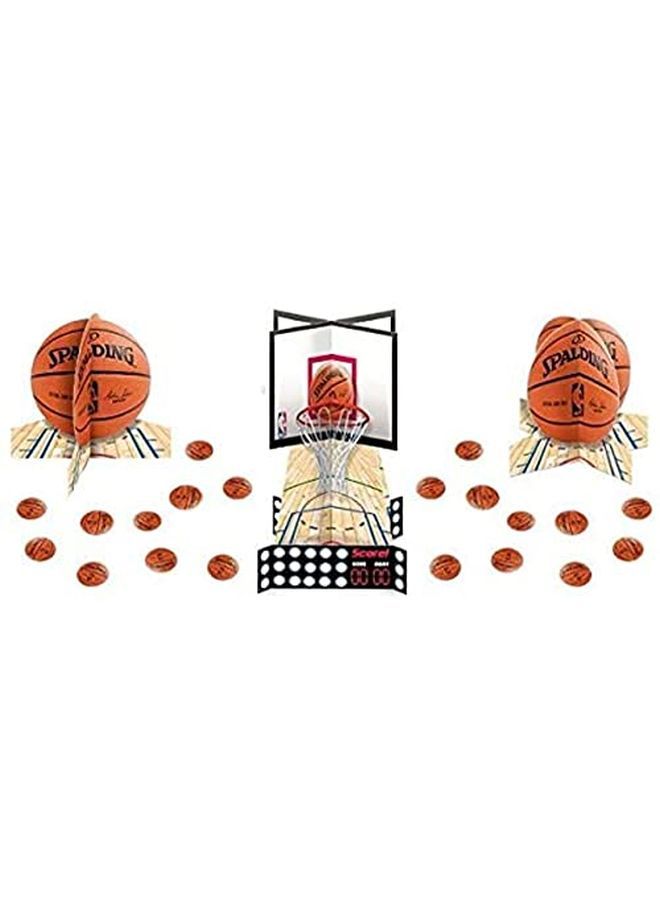Amscan 23Piece Basketball Table Decorating Kit | Multicolor | 1 Pack 12 1/2" - Image 4
