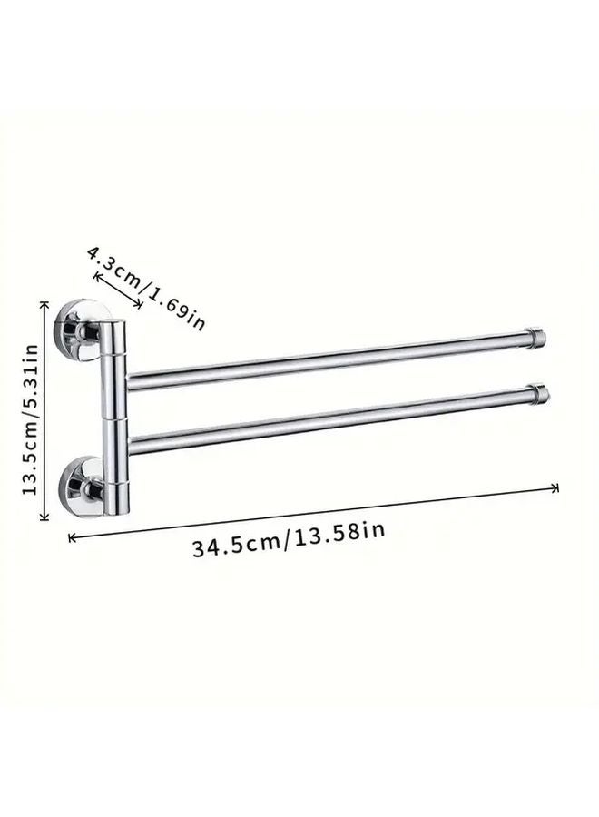 Movable Four Pole Stainless Steel Towel Rack Wall Mounted Multi Functional Bathroom Holder - Image 5