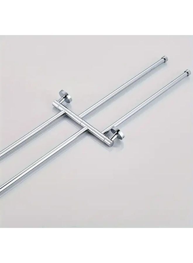Movable Four Pole Stainless Steel Towel Rack Wall Mounted Multi Functional Bathroom Holder - Image 3