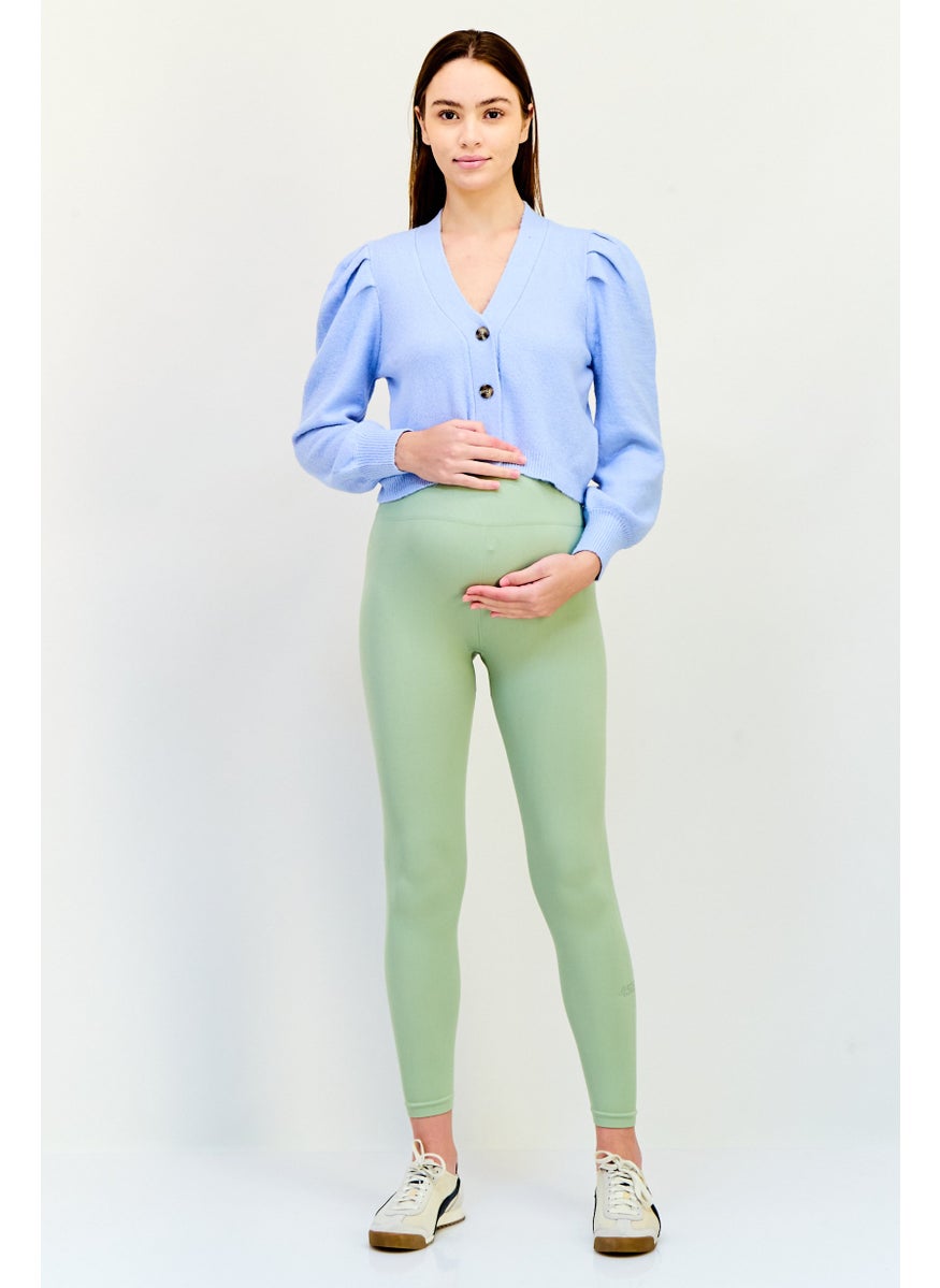 PIECES Maternity V-Neck Knitted Sweaters, Sky Blue  - Image 4