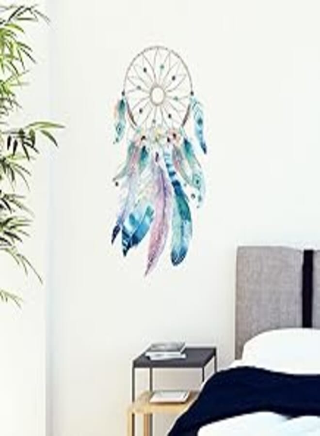 Decorative multicolors sticker -Boho azure dream catcher (60x35cm)