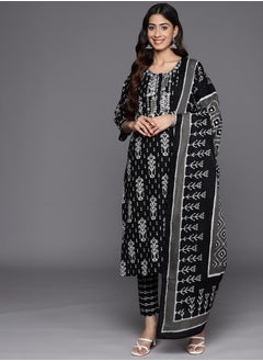 Libas All-Over Print Straight Fit Kurta with Trousers and Dupatta by Styli  - Image 1