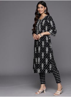 Libas All-Over Print Straight Fit Kurta with Trousers and Dupatta by Styli  - Image 2