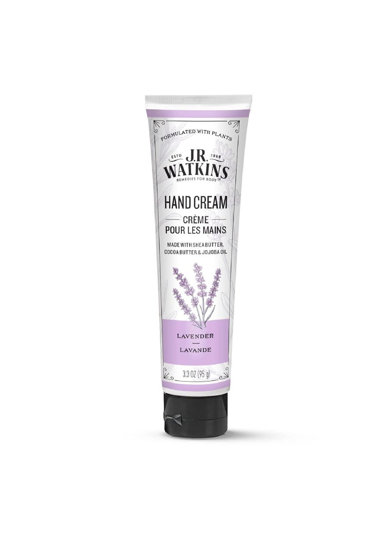J.R.WATKINS J.R. Watkins Natural Moisturizing Hand Cream, Hydrating Hand Moisturizer with Shea Butter, Cocoa Butter, and Avocado Oil, USA Made and Cruelty Free, 3.3oz, Lavender, Single  - Image 1