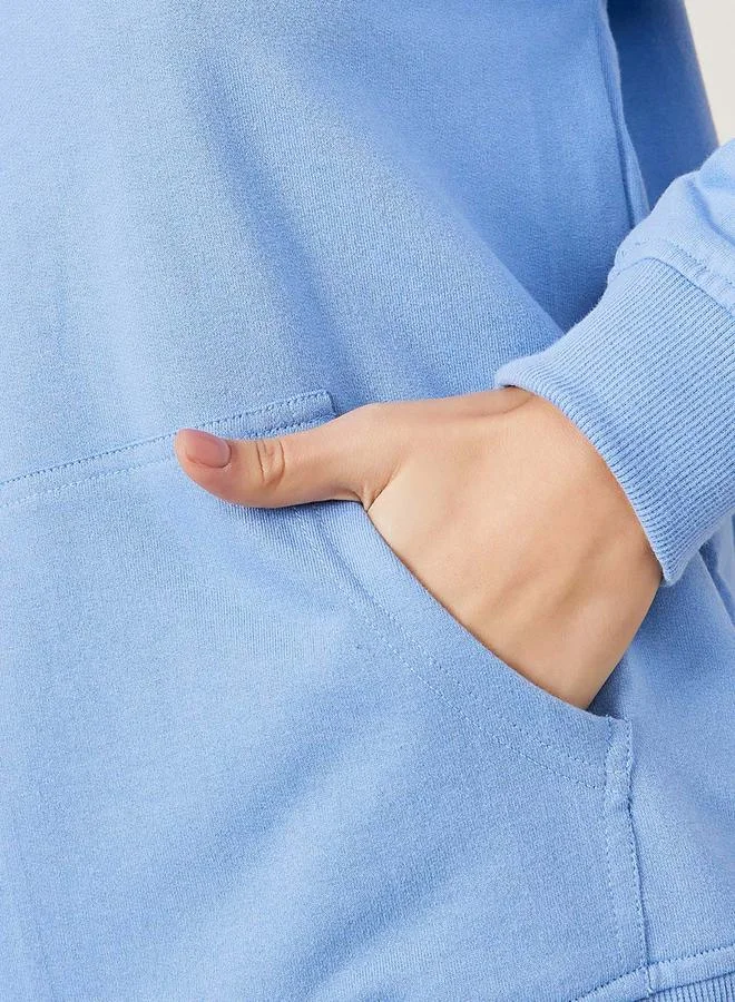 Styli Regular Fit Solid Hoodie with Front Pocket
