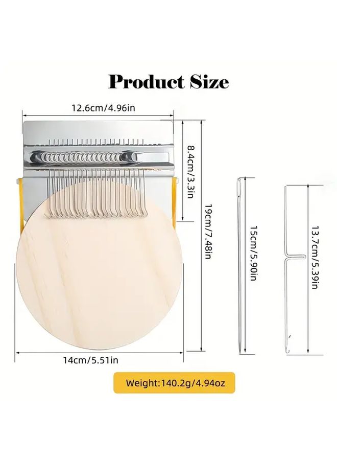 Mini Knitting Machine Set with 21 Hooks DIY Weaving Embroidery Tool for Fabric Repair - Image 5