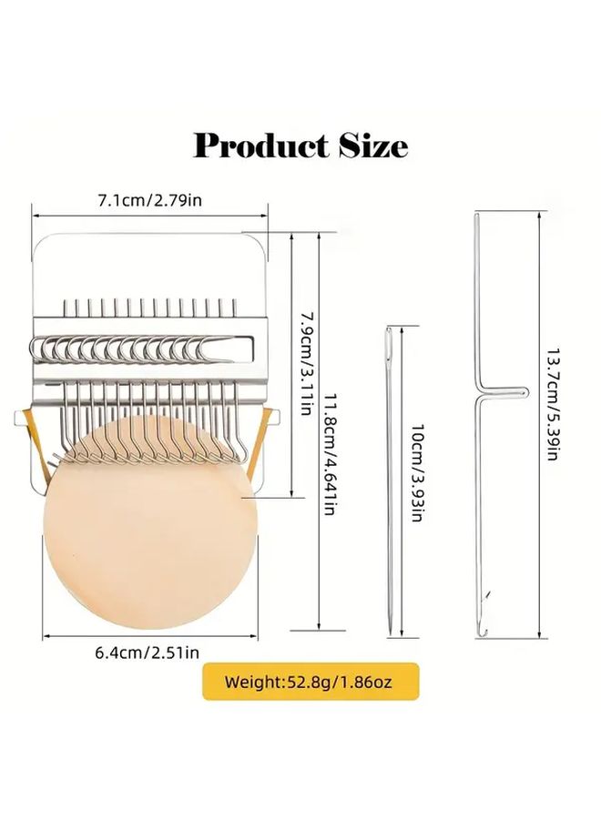 Mini Knitting Machine Set with 21 Hooks DIY Weaving Embroidery Tool for Fabric Repair - Image 4