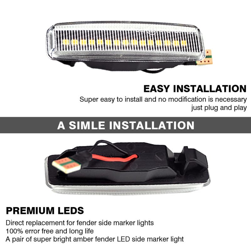 أضواء علامات جانبية أمامية لـ BMW 5 Series E39 (1995-2003) شفافة LED - Image 3