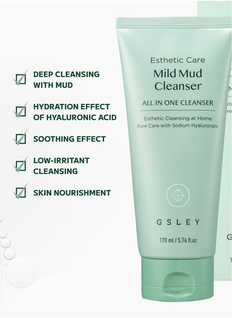 Mild Mud Cleanser Korea Beauty - Deep Foam Pore Cleanser Gentle Exfoliator with Natural Cooling Soothing COMPLEX S