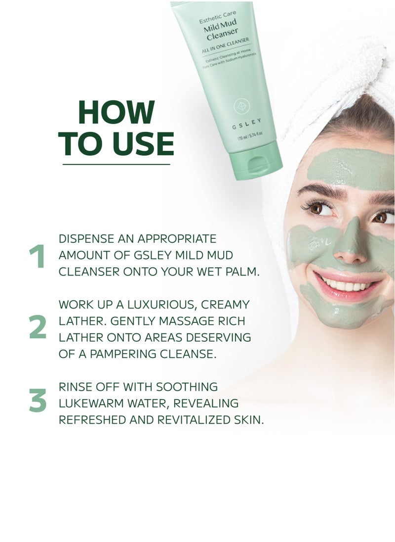 Mild Mud Cleanser Korea Beauty - Deep Foam Pore Cleanser Gentle Exfoliator with Natural Cooling Soothing COMPLEX S