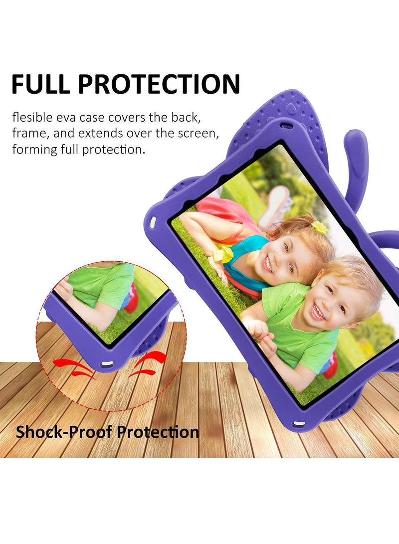 راكسوم حافظة آيباد ١٠ (الجيل العاشر) للأطفال، حافظة آيباد ١٠.٩ (٢٠٢٢) بتصميم فراشة مع حامل - حافظة آيباد كاملة الجسم مقاومة للصدمات والسقوط، مقاومة للأطفال (أرجواني) - Image 4