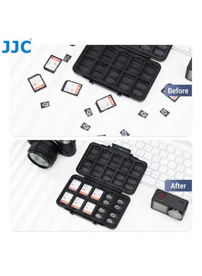 حالة بطاقة الذاكرة JJC 60 فتحة (20 SD و 40 TF) حامل بطاقات متين منظم من مادة ABS متين - Image 5