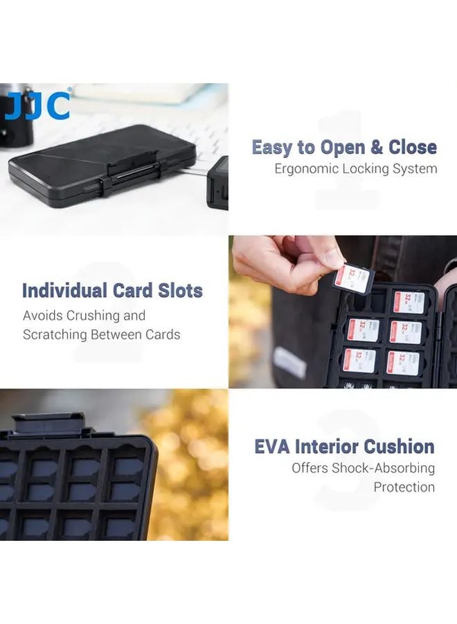 حالة بطاقة الذاكرة JJC 60 فتحة (20 SD و 40 TF) حامل بطاقات متين منظم من مادة ABS متين - Image 4