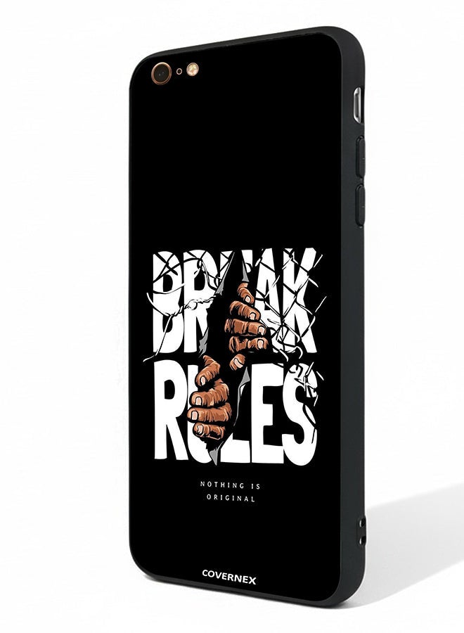 Covernex Apple iPhone 6 Plus Protective Case Cover Printed Featuring Break Rules Shattered Text Graphic - Image 1