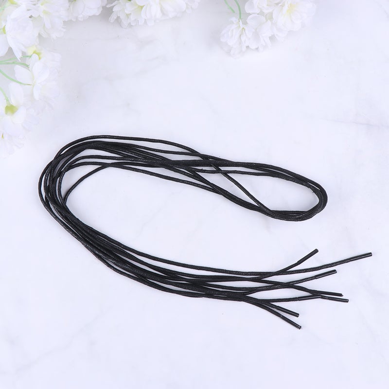 20 Pairs Round Waxed Shoe Laces Thin Shoes Accessories for Dress Shoes Chukka (Black) - Image 5