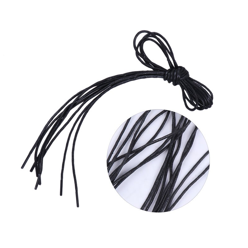 20 Pairs Round Waxed Shoe Laces Thin Shoes Accessories for Dress Shoes Chukka (Black) - Image 4