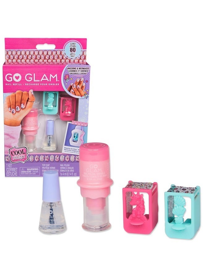 Cool maker , Go Glam Nail Stamper Refill With Unicorn & Mermaid Designs, Nail Kit For 80 Nails, Arts And Crafts Kids Toys For Girls Ages 7+  - Image 1