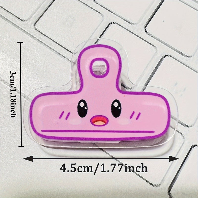 5 Pack Acrylic Mini Pp Clips Colorful Emoji Reusable Fun Decorative Stationery For Students Office Files Home Organization - Image 3