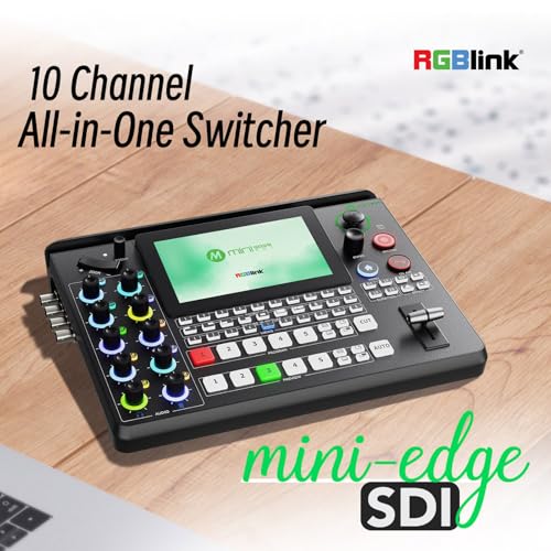RGBlink mini-Edge SDI All in One Pro Live Streaming Multi-Camera Video Mixer Switcher Recorder with 4K HDMI/SDI Input,5.5" Screen,PTZ Control, NDI/UVC, 8-Ch Audio Mixer for Podcast, Content Creation - Image 2