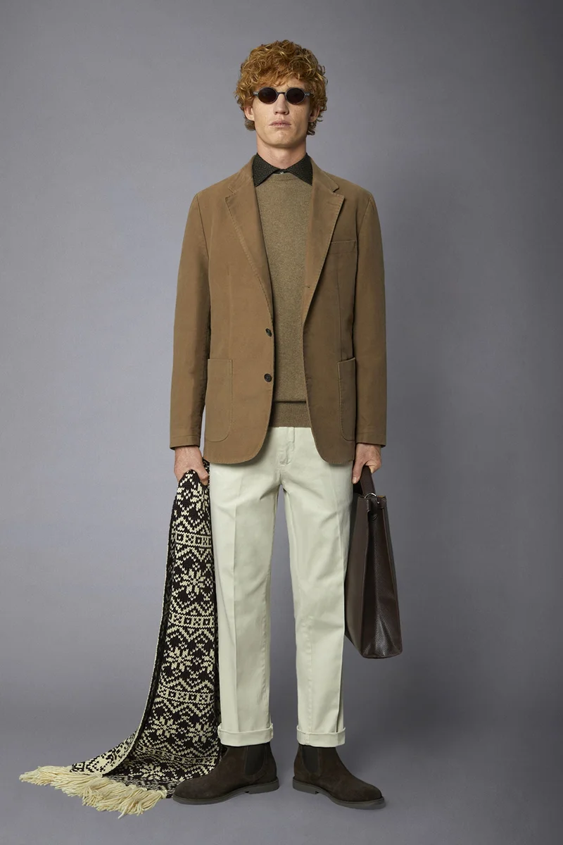 Men's single-breasted jacket - Beige