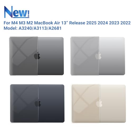 IBENZER Compatible with 2025 2024 2023 2022 MacBook Air 13 inch Case M4 A3240 M3 A3113 M2 A2681, Hardshell Case & KeyboardCover & ScreenFilm & Type-C for Mac Air 13.6, Crystal Clear, AT13-KK-CYCL+2TC - Image 4