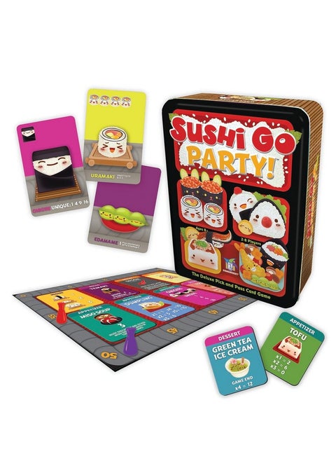 Sushi Go Party! - The Deluxe Pick & Pass Card Game by Gamewright, Multicolored