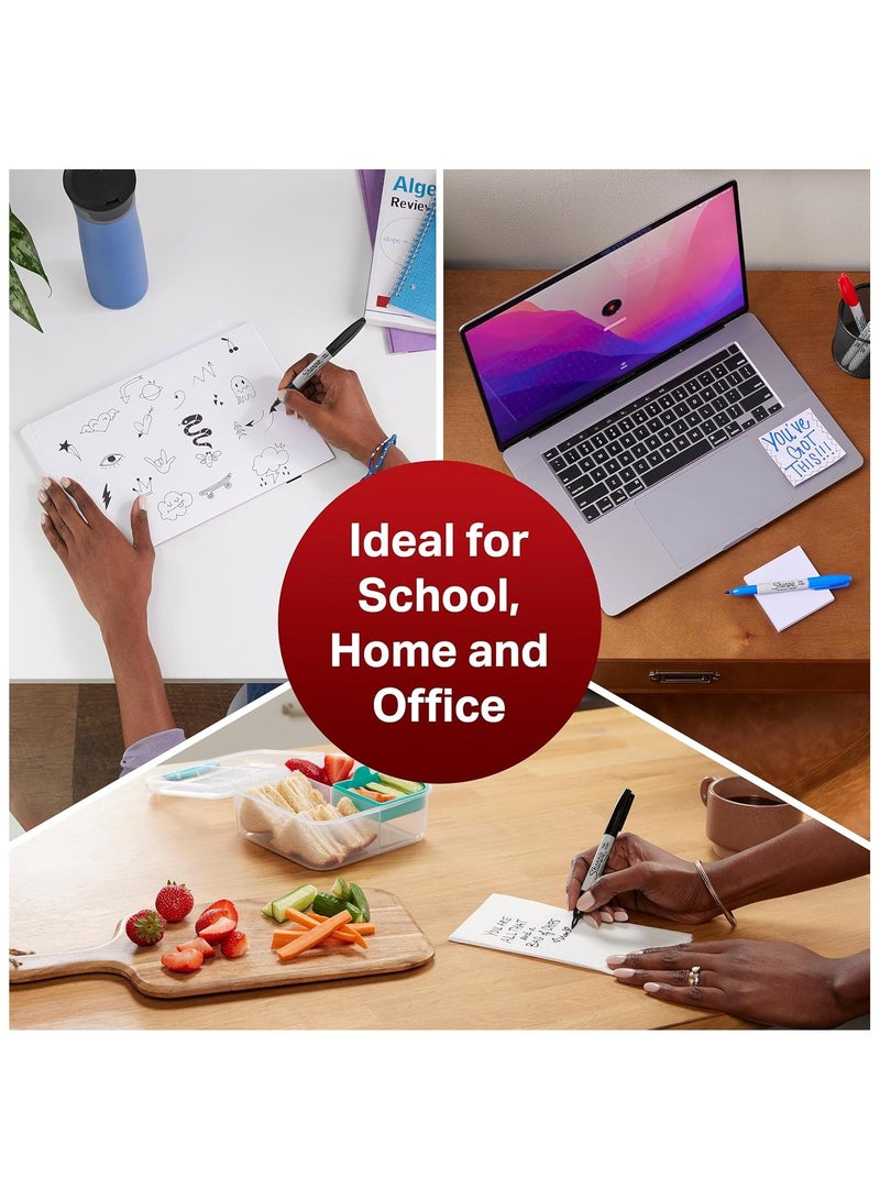 شاربي أقلام ماركر ثابتة من شاربي بخط رفيع ولون أسود، عبوة مكونة من 2 قلم - Image 5