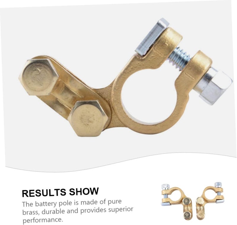 Vosarea Copper Battery Terminal Connector Set 1 Pair Heavy Duty Battery Clamps Compatible Vehicles Sturdy and Reliable Connection - Image 2