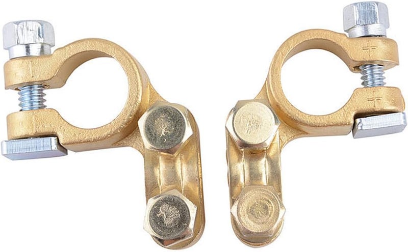 Vosarea Copper Battery Terminal Connector Set 1 Pair Heavy Duty Battery Clamps Compatible Vehicles Sturdy and Reliable Connection - Image 1