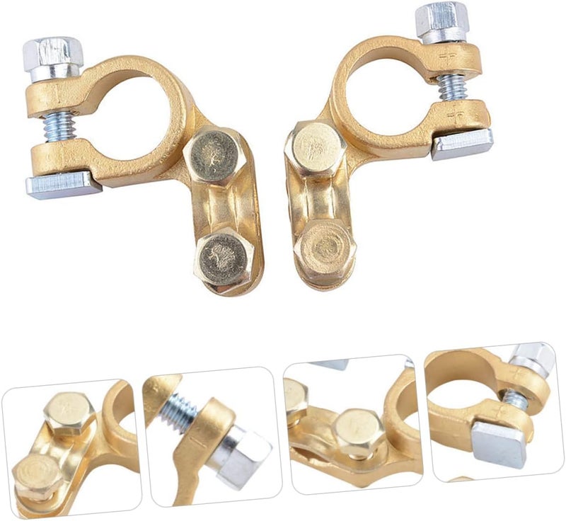 Vosarea Copper Battery Terminal Connector Set 1 Pair Heavy Duty Battery Clamps Compatible Vehicles Sturdy and Reliable Connection - Image 5