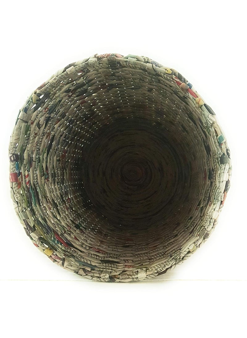 Sonas Creation Sonas Creation Paperus Natural Opentop Dustbin Waste Basket Paper Bin Trash Can Storage Basket Standard Size 10 Liter 11 inch Tall EcoFriendly Handmade of Paper Ropes  - Image 3