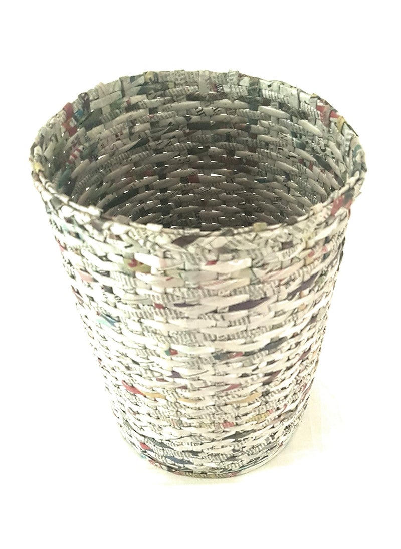 Sonas Creation Sonas Creation Paperus Natural Opentop Dustbin Waste Basket Paper Bin Trash Can Storage Basket Standard Size 10 Liter 11 inch Tall EcoFriendly Handmade of Paper Ropes  - Image 4