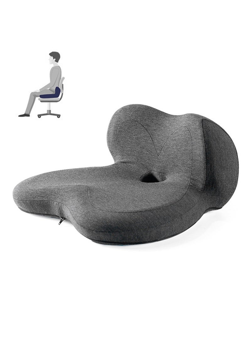 TYCOM - Tycom Seat Cushion for Office Lumbar Support Pillow Chair Memory Foam Seat Cushion for Sciatica Back Support Pillow Chair Pads Reduce Tailbone Pressure Dark Grey. - Image 1