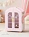 ROBUD Wooden Baby Doll Closet Doll Wardrobe Closet for 18 Inch Dolls with Mirror 3 Hangers Pink Ballet Style Baby Doll Furniture Doll Pack and Play Gift for Boys Girls 3 Years - Image 2