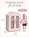 ROBUD Wooden Baby Doll Closet Doll Wardrobe Closet for 18 Inch Dolls with Mirror 3 Hangers Pink Ballet Style Baby Doll Furniture Doll Pack and Play Gift for Boys Girls 3 Years - Image 4