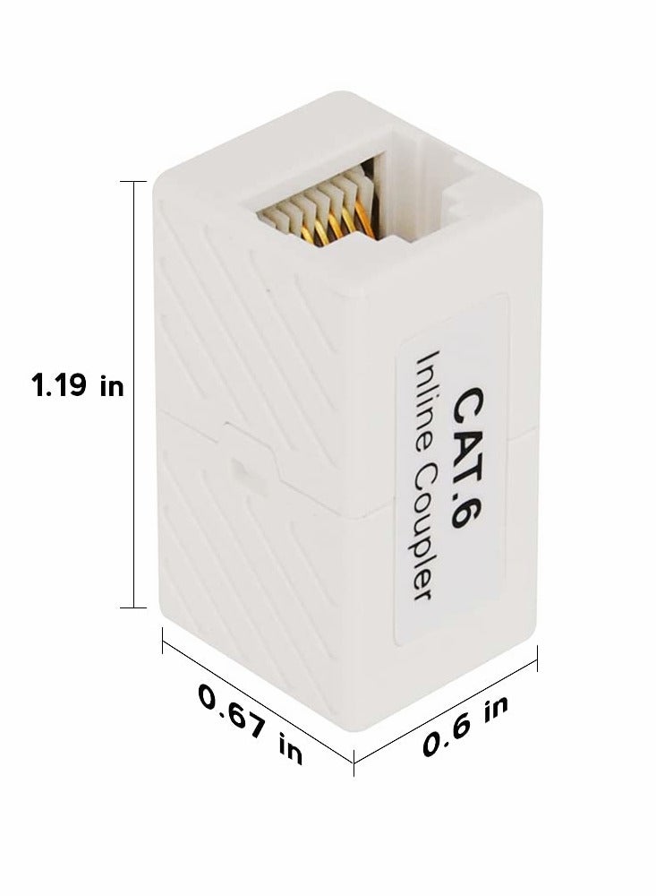 SYOSI RJ45 Coupler, Ethernet Coupler, RJ45 Connector for Cat5e/Cat6/Cat7 Ethernet Cable, Extender Adapter Female to Female, Mini Type, 10Pack (White) - Image 3