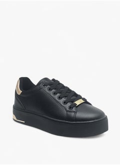 Celeste Women's Solid Chunky Sneakers with Lace-Up Closure  - Image 2