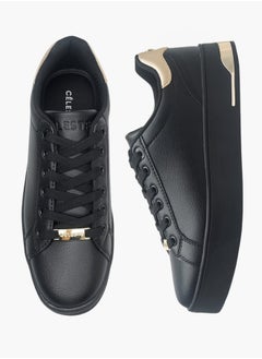 Celeste Women's Solid Chunky Sneakers with Lace-Up Closure  - Image 1