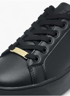 Celeste Women's Solid Chunky Sneakers with Lace-Up Closure  - Image 4