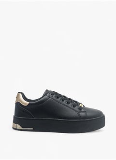 Celeste Women's Solid Chunky Sneakers with Lace-Up Closure  - Image 3