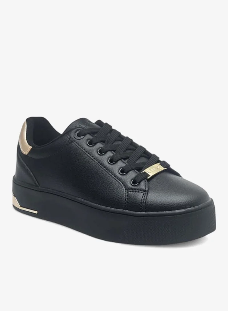 Celeste Women's Solid Chunky Sneakers with Lace-Up Closure