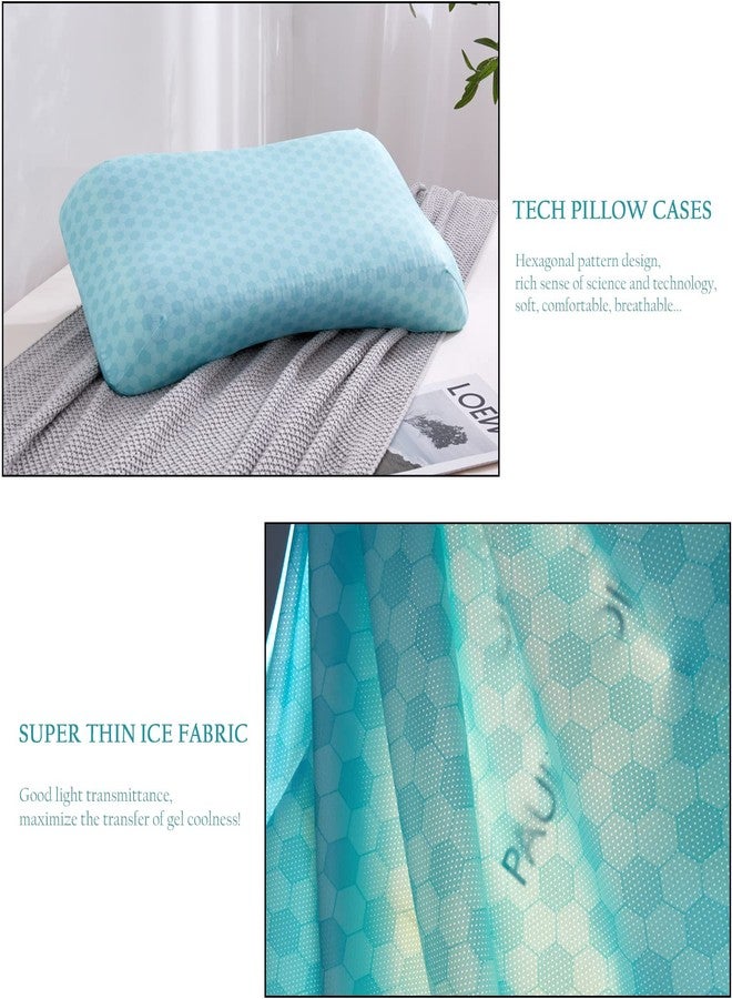 EUCIOR Cooling Gel Pillow,Memory Foam Cooling Gel Pillow,Cooling Orthopedic Memory Foam Pillow for Side Back Stomach Sleeper,A Relaxed Sleeping Experience - Pack of 1(Queen Size) - Image 2