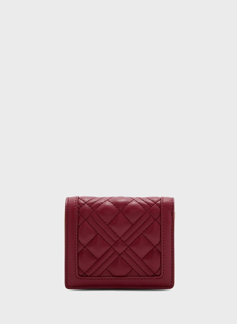 لوف موسكينو Logo Detailed Flap Over Wallet