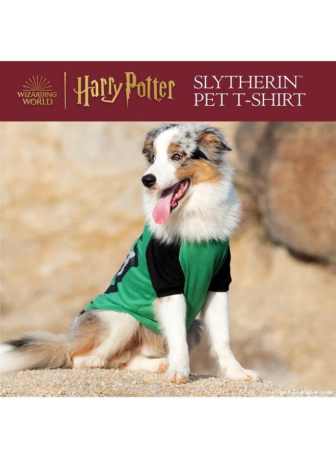 Harry Potter Slytherin Pet T-Shirt in Size Large | L Dog T-Shirt, Harry Potter Dog Shirt | Harry Potter Dog Apparel & Accessories for Hogwarts Houses, Slytherin, (FF19297) Green - Image 2