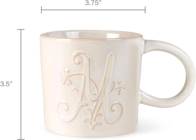 Fringe Studio Artisan Stoneware Mug WHITE FLORAL M 375 DIA X 35 H 13 FLOZ Prairie Collection 335015 - Image 3