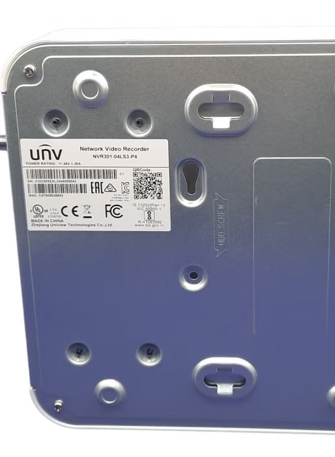 UNV NVR301-04LS3-P4 | 4-Channel Network Video Recorder (NVR) | Ultra 265, H.265, PoE, 4K HDMI Output - Image 3